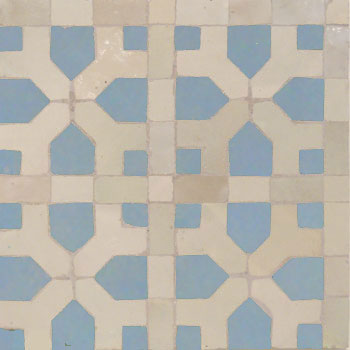 Mosaic House Moroccan tile Nejarine 1-20 White Sea Blue  cement, encaustic, field, pattern, star 